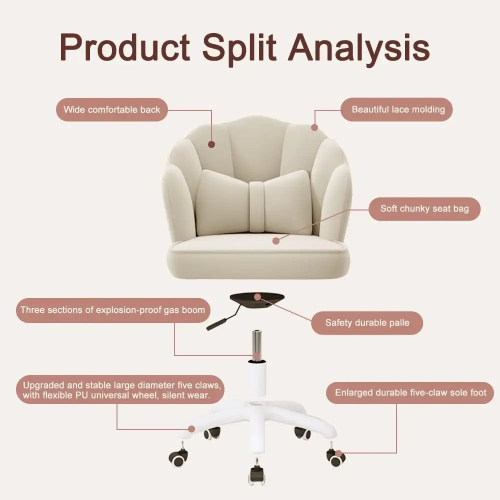 كرسي مكتب منزلي مودرن مع ظهر متوسط ومقعد مخمل دوار قابل للتعديل بارتفاع وأنيق