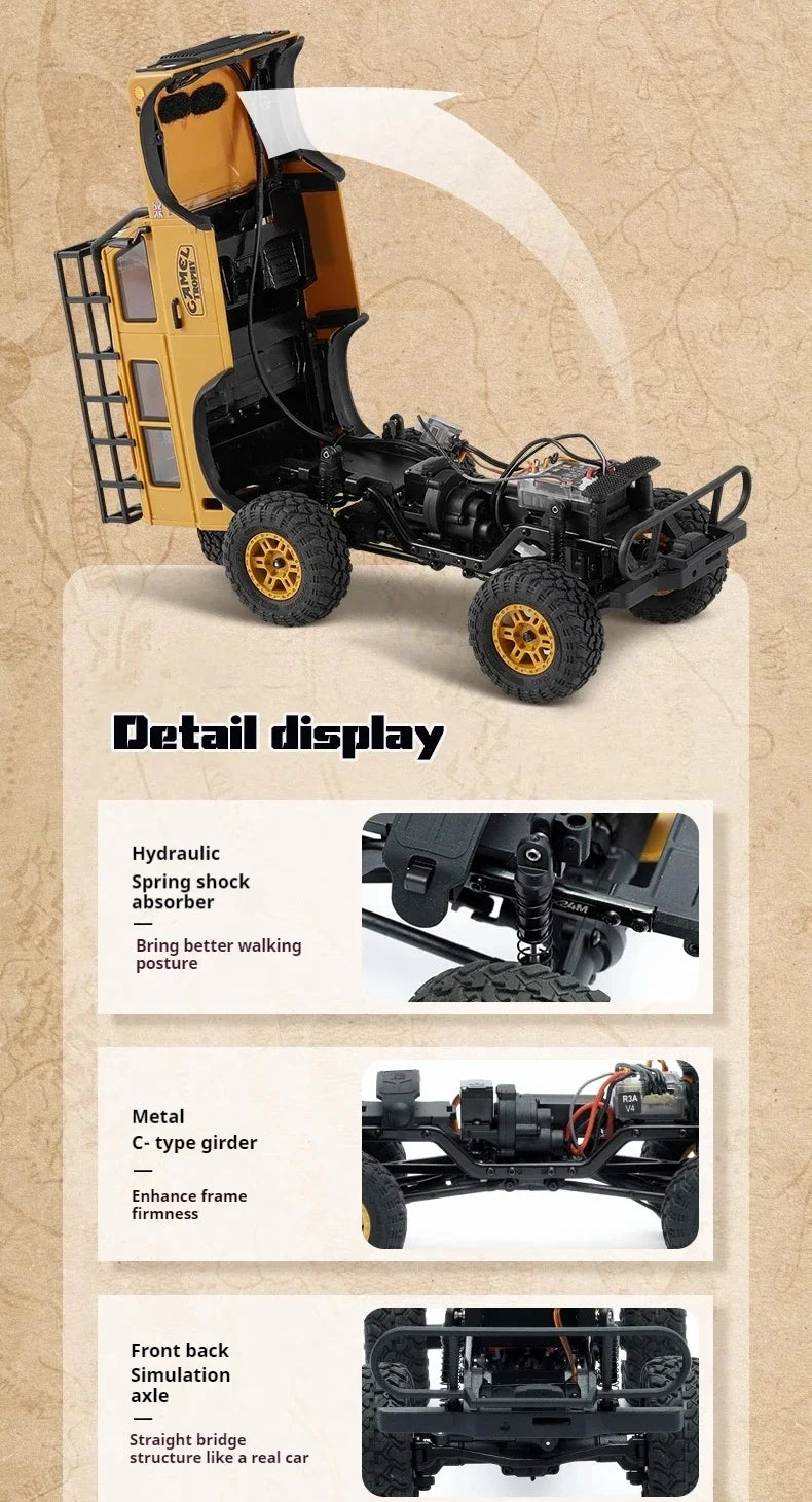 سيارة عن بعد FMS ميني 1/24 FCX24M لاند روفر سيريس 4x4 للطرق الوعرة - لعبة مخصصة للأطفال والأولاد