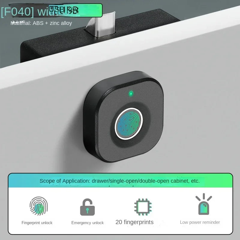 قفل خزائن ذكي ببصمة الأصبع بدون مفتاح - قفل مضاد للسرقة مزود بوقت استعدال طويل