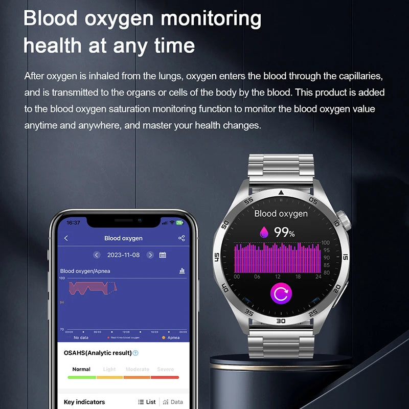 ساعة ذكية متطورة لقياس نسبة الأحماض اليوريك والسكر في الدم مع ECG + PPG وقياس ضغط الدم ومكالمات بلوتوث للرجال - مثالية للرياضة والعناية بالصحة من Xiaomi