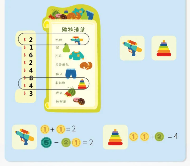 ألعاب تعليمية جديدة للأطفال: لعبة الأحجية القائمة للتسوق - تدريب التفكير والألعاب التفاعلية بين الوالدين والطفل - هدايا تعليمية