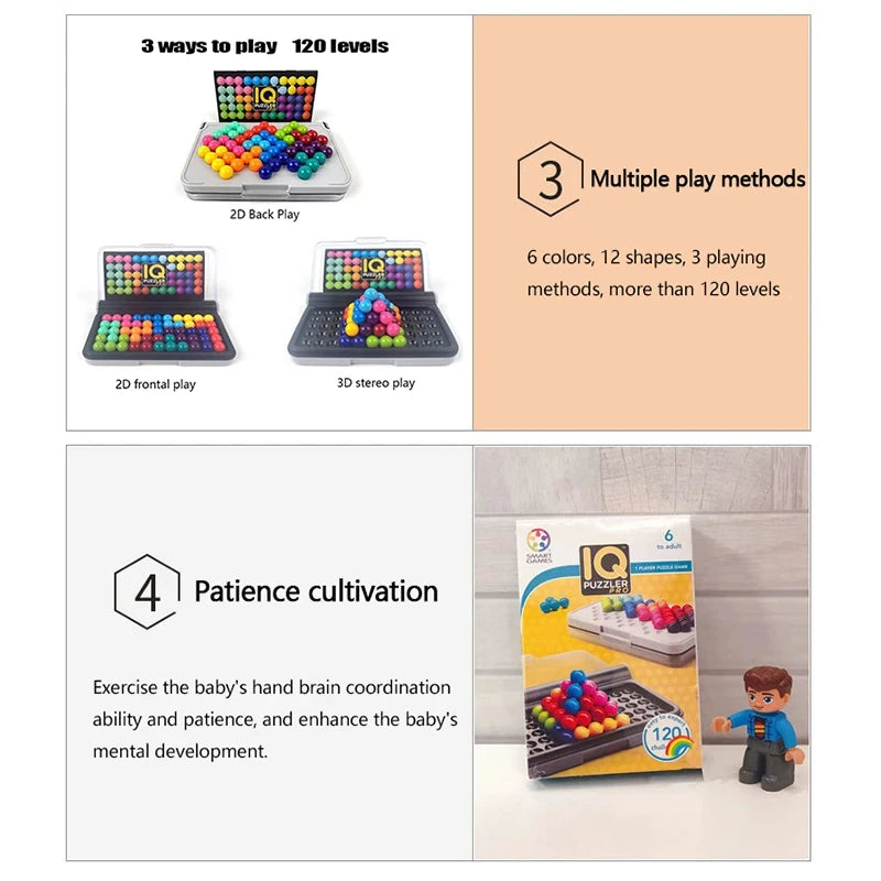 لعبة الألغاز ثلاثية الأبعاد 120 تحدي - لعبة سفر للأطفال والبالغين لتطوير المهارات الإدراكية