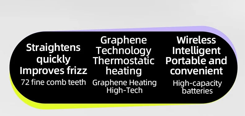 مشط كهربائي مزدوج الوظائف لتسريح الشعر بدون اسلاك مع تقنية الأيونات السلبية وأداة تصفيف مقاومة للسخونة
