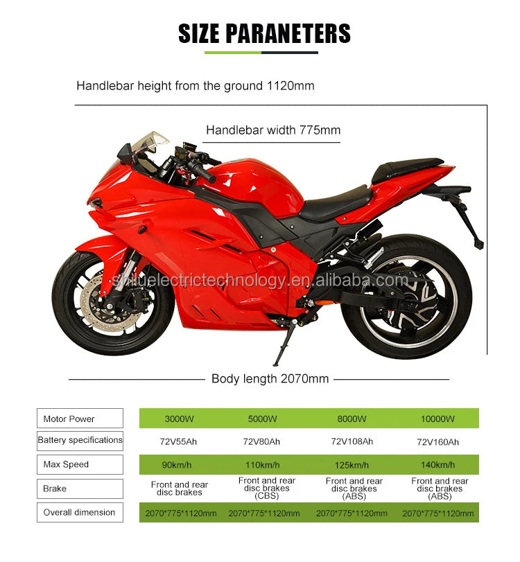 سكوتر كهربائي مخصص بقوة 10000 واط بحجم كامل من الصين
