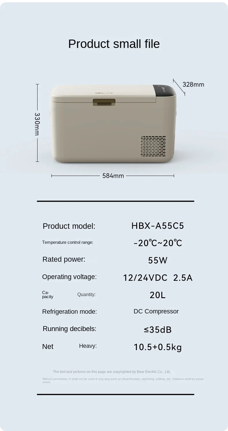 ضاغط ثلاجة السيارات للتبريد والتجميد 12V/24V/220V، ثلاجة كبيرة للشاحنات، ثلاجة منزلية صغيرة، مثالية للاستخدام الخارجي