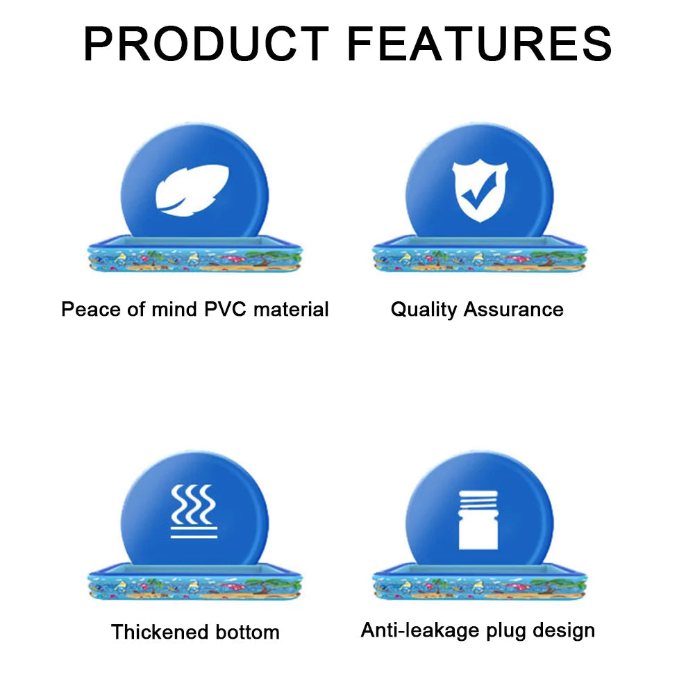 حمام سباحة قابل للنفخ للعائلة كبير وألعاب مائية للأطفال والرضع للاستمتاع في الصيف