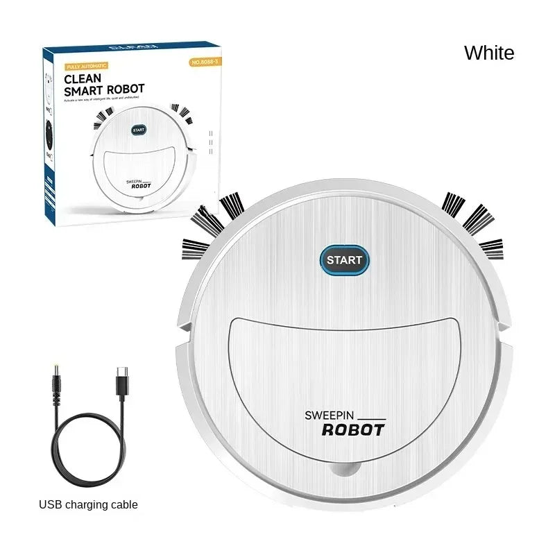 روبوت تنظيف ذكي ثلاثي الوظائف 2024 - مكنسة وشاملة كهربائية للمطبخ مع شاحن USB
