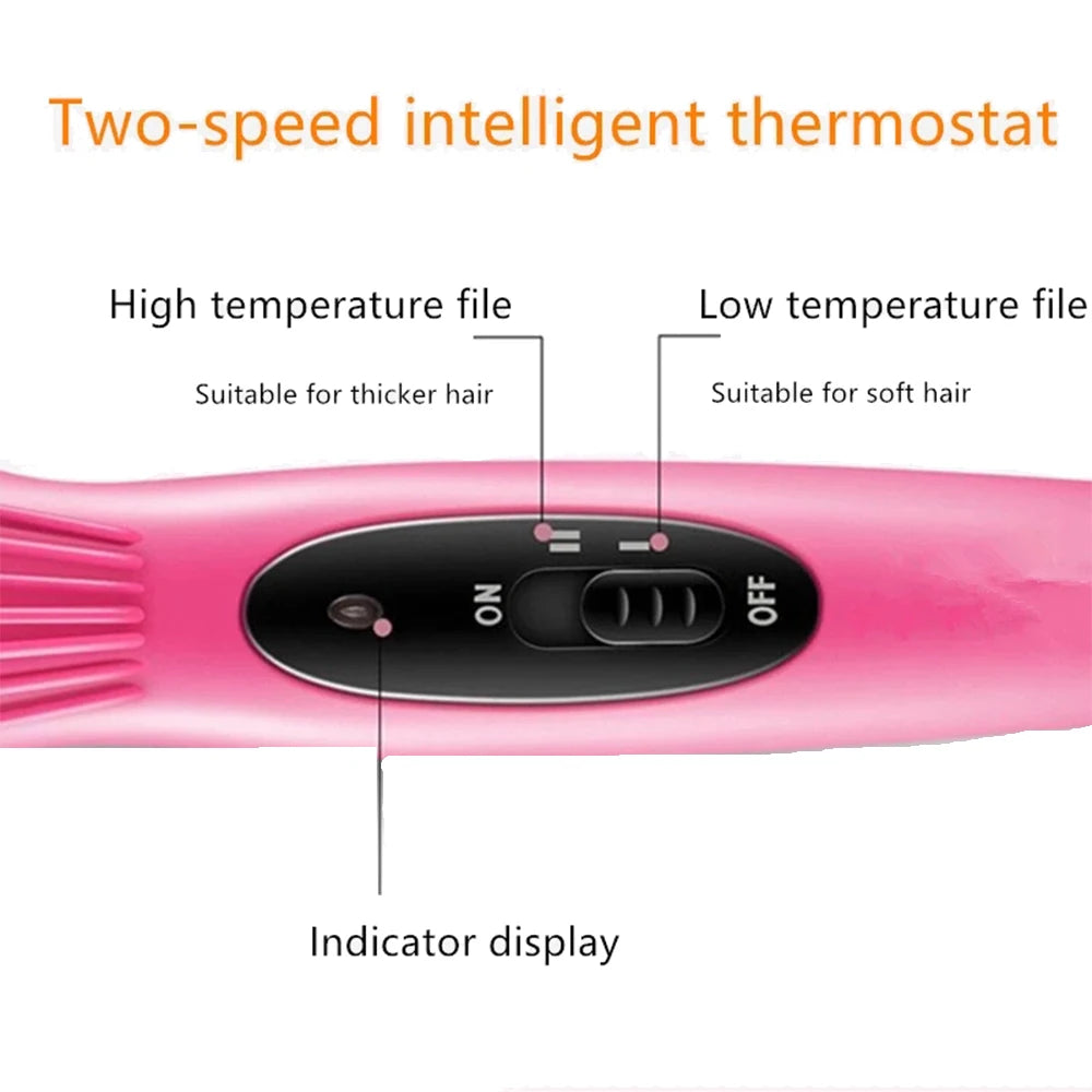 مشط كهربائي مزدوج الوظيفة لتصفيف الشعر - مكواة شعر تسخين سريع وتصميم للشعر الرطب والجاف