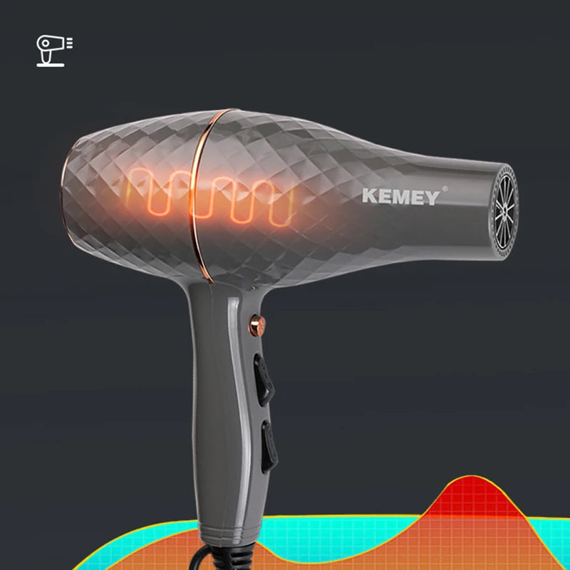 مجفف شعر كيمي الاحترافي 2000 واط مع خيار الهواء الساخن والبارد وسرعتين للاستخدام المنزلي