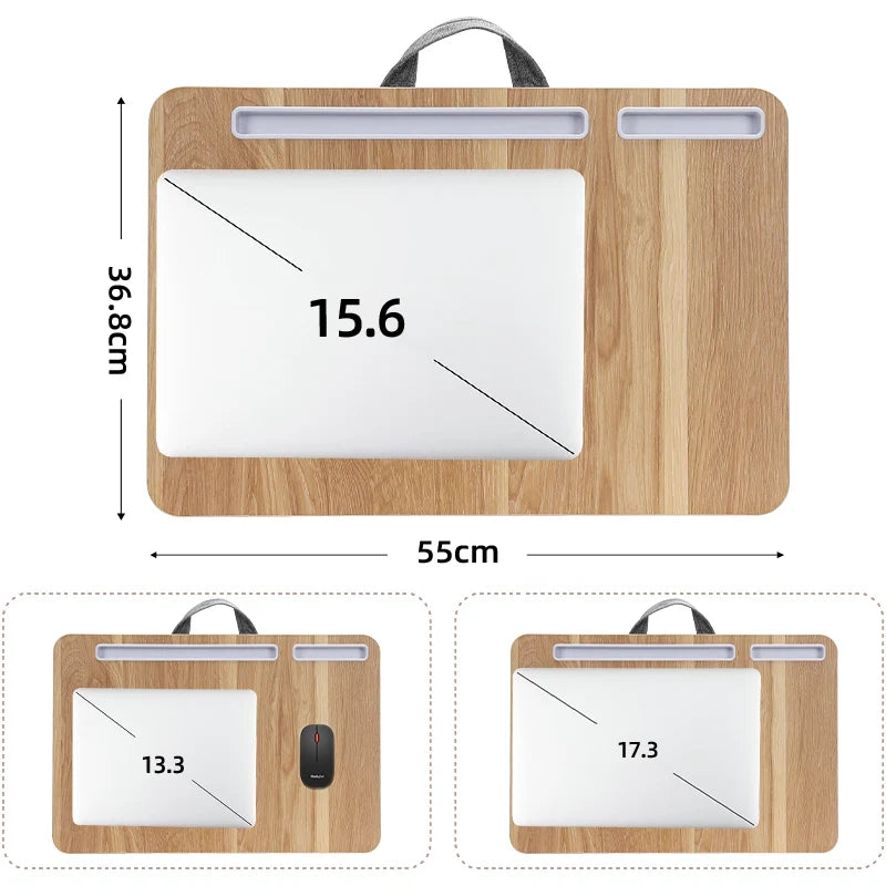 مكتب كتابة محمول مع وسادة مريح مناسب للكمبيوتر المحمول بحجم 15.6 بوصة