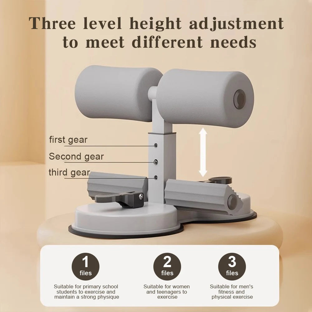 جهاز مساعدة تمارين البطن مع شريط للجلوس قابل للتعديل وملصقات قوية للتدريب المنزلي