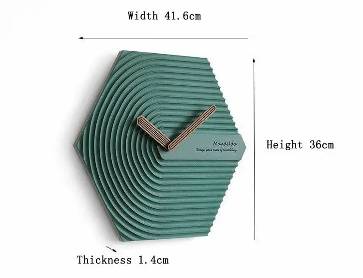 ساعة حائط خشبية مبتكرة بتصميم حديث وصامت، مخصصة لتزيين المنزل والمكتب، ساعة جدارية بتصميم هندسي ثلاثي الأبعاد