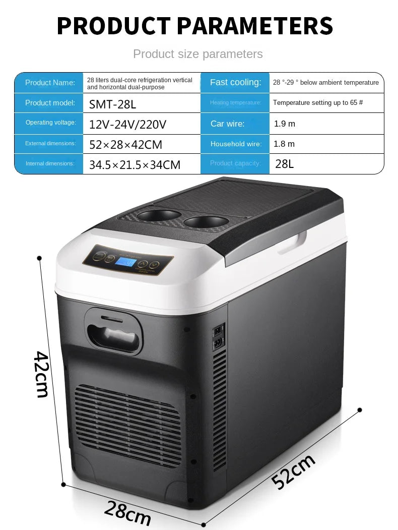 ثلاجة سيارة صغيرة للاستخدام المنزلي والسيارات 12V-24V ثلاجة خاصة للشاحنات الكبيرة وحاضنة الأدوية