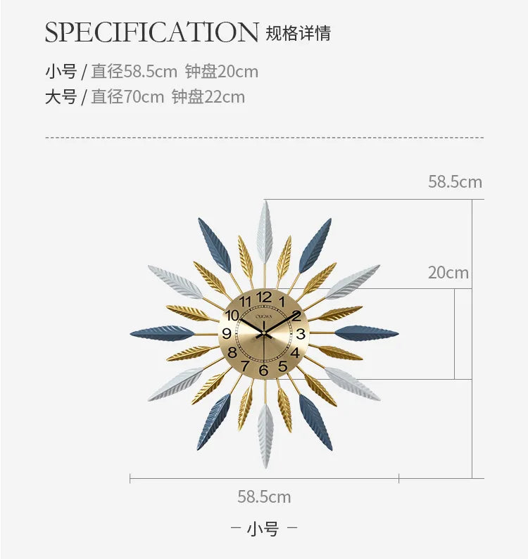 ساعة حائط عصرية فاخرة بسيطة لجو غرفة المعيشة، ساعة ديكور مبتكرة للمطاعم والفن المنزلي