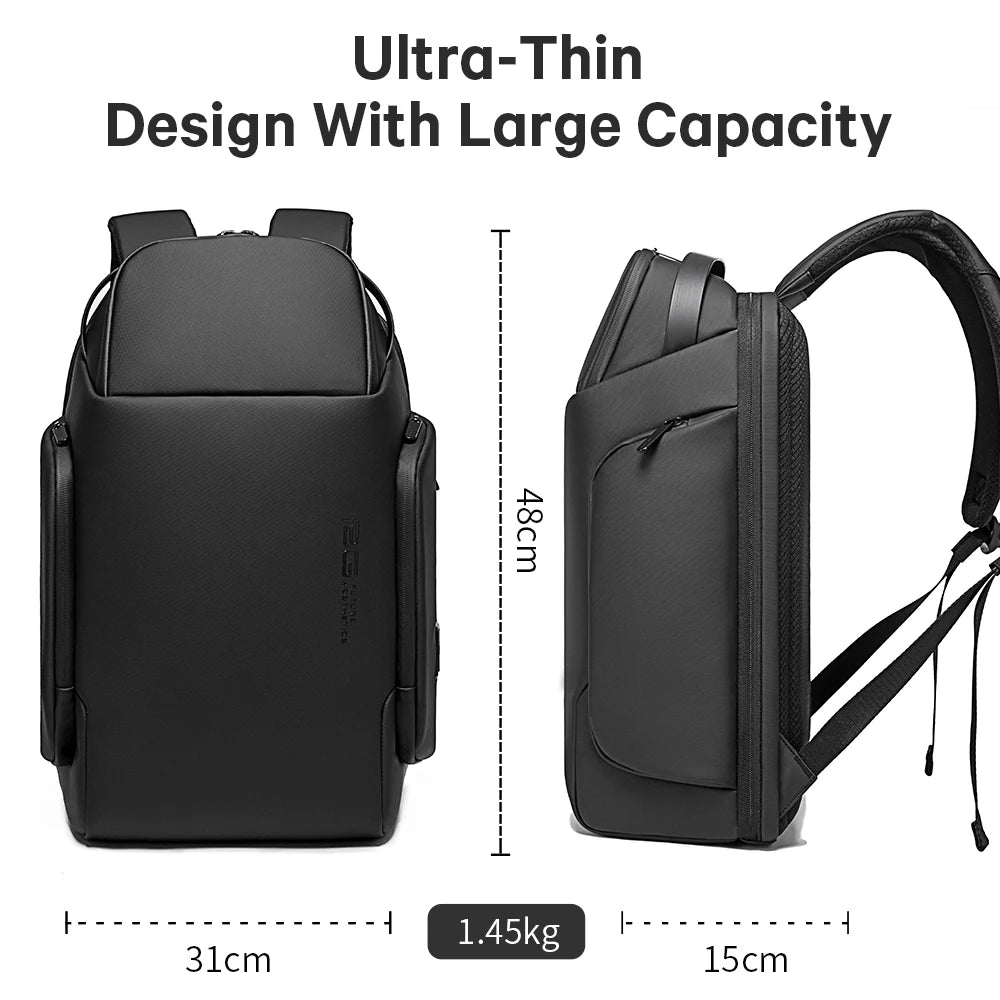 حقيبة ظهر رجال الأعمال المقاومة للماء 15.6 بوصة مع واجهة USB لشحن الأجهزة - سعة كبيرة - 2022 BANGE