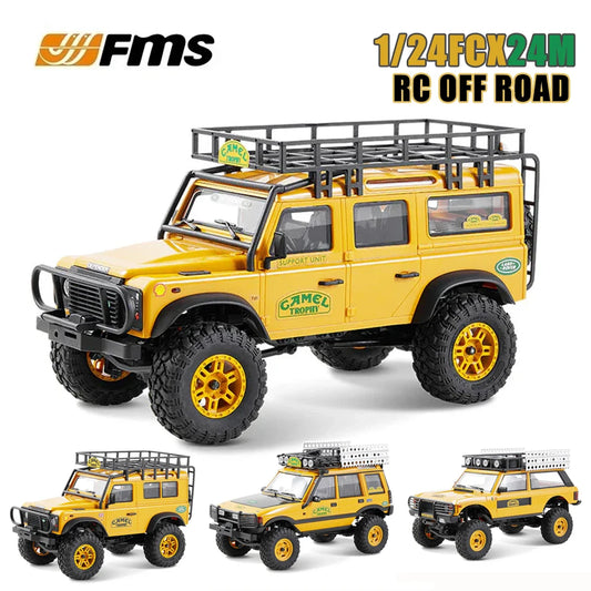 سيارة عن بعد FMS ميني 1/24 FCX24M لاند روفر سيريس 4x4 للطرق الوعرة - لعبة مخصصة للأطفال والأولاد