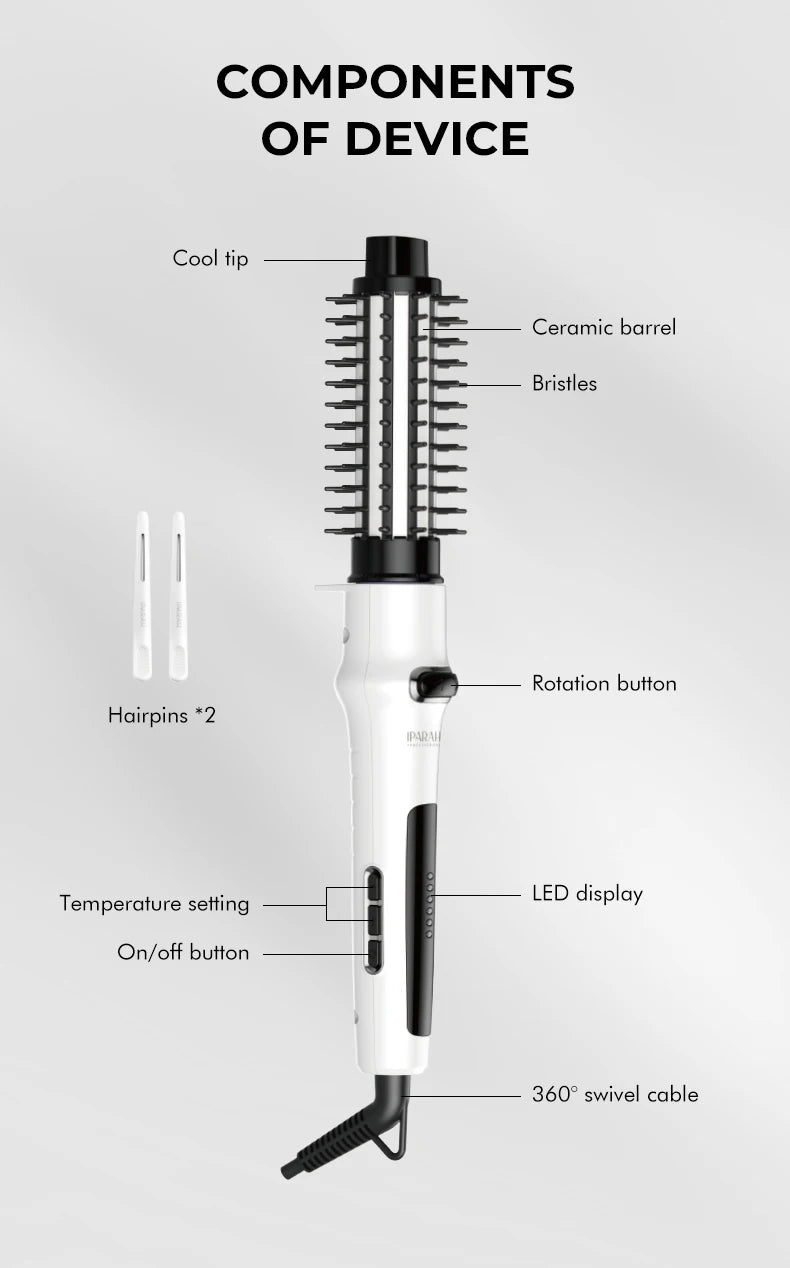فرشاة شعر كهربائية دوارة احترافية IPARAH P-280 مع خاصية التسخين العالية الجودة
