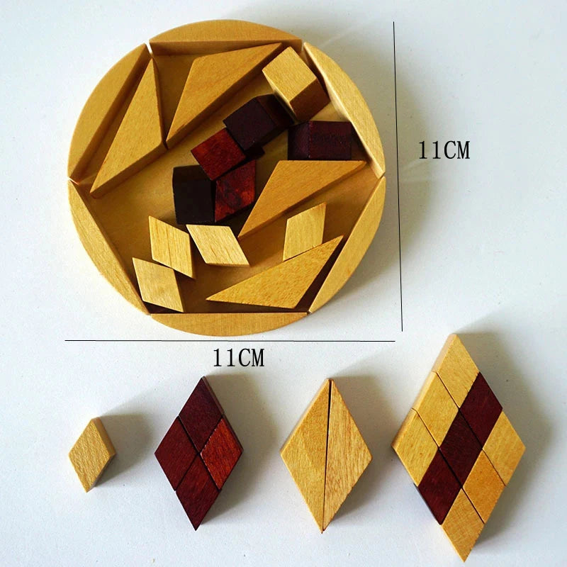 ألغاز الخشب الموزاييك لتحدي الذكاء - ألعاب تعليمية مونتيسوري للأطفال
