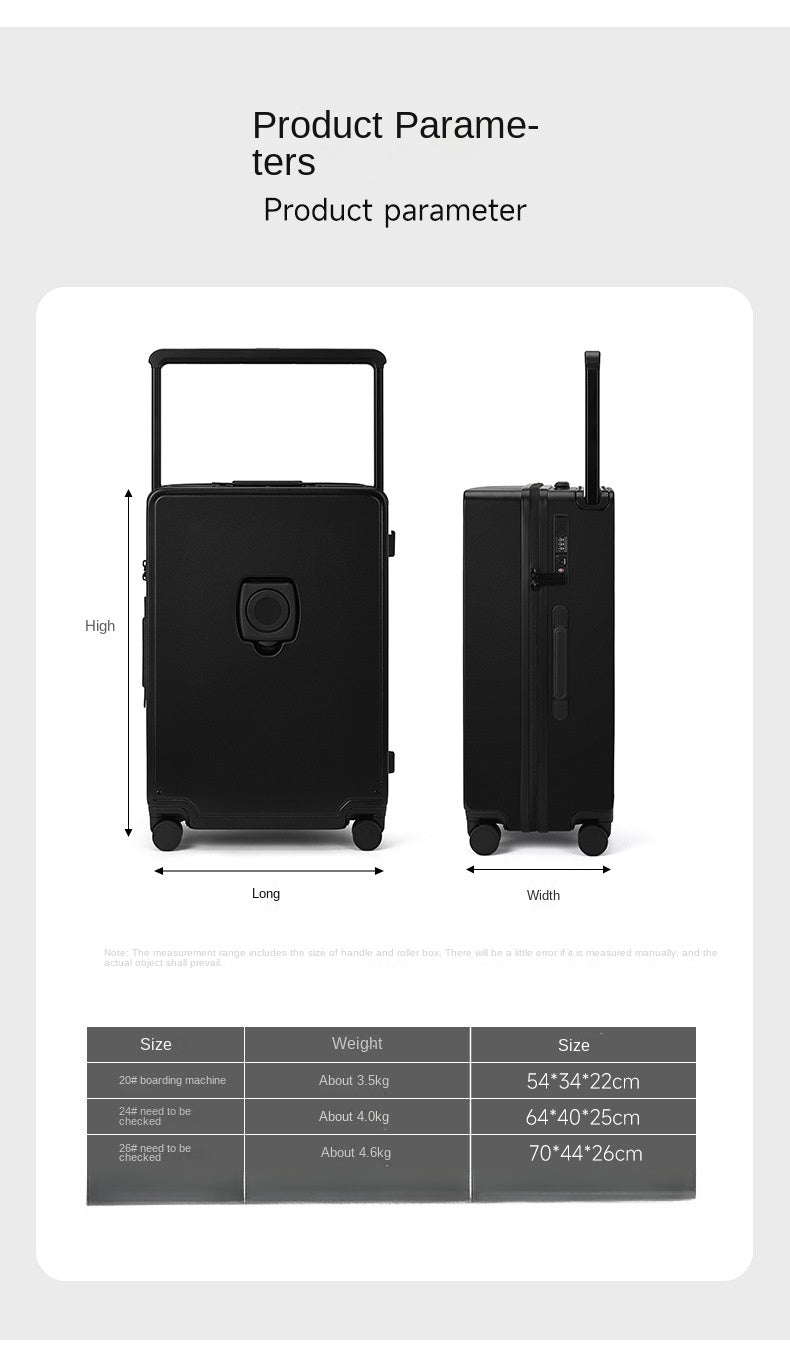حقيبة سفر بعجلات 20 بوصة مع واجهة شحن USB وتصميم قضيب توتر واسع