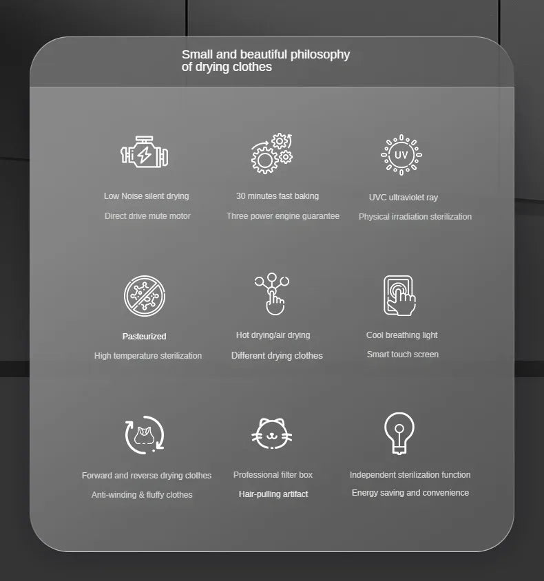 مجفف ملابس صغير محمول للمنزل مع sterilization وإزالة العث والرطوبة للأطفال والرضع