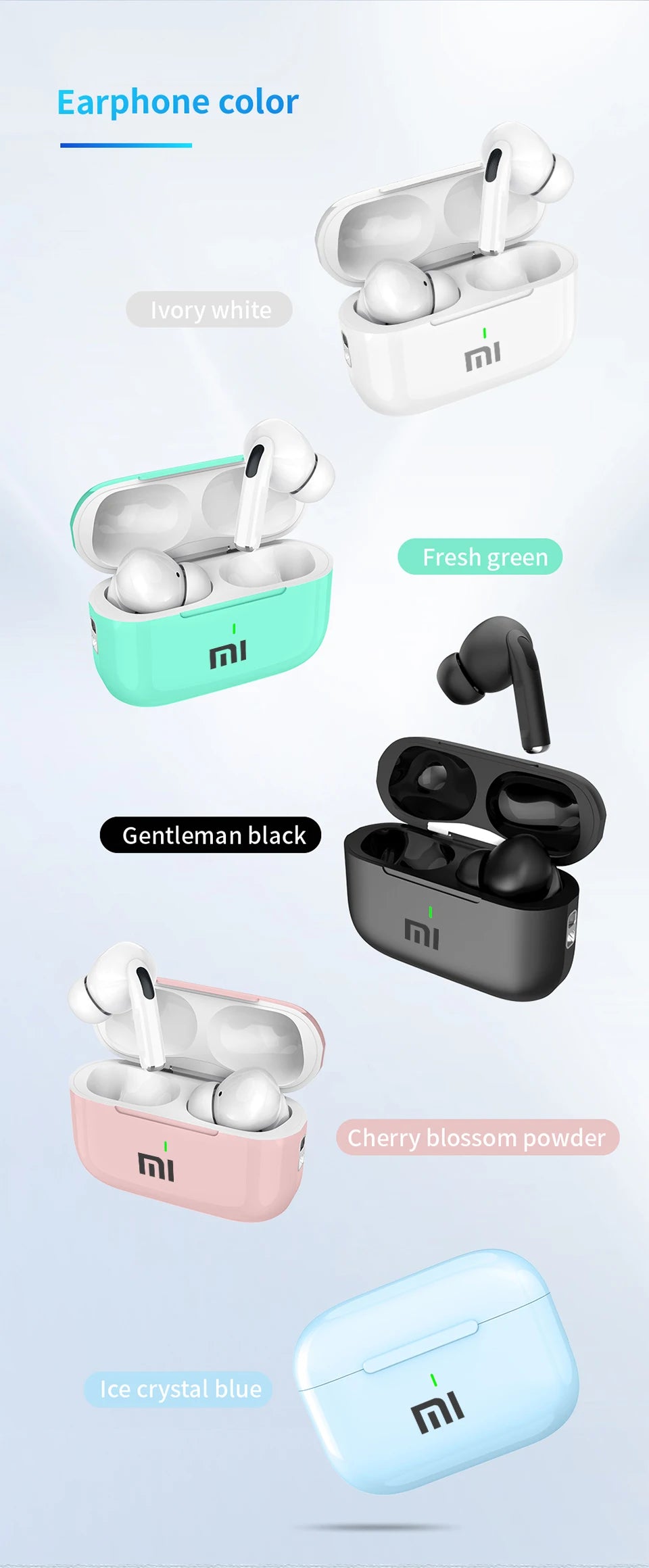 سماعات الأذن اللاسلكية XIAOMI ANC Bluetooth 5.3 مع خاصية إلغاء الضوضاء النشطة ANCE17، سماعات أصلية داخل الأذن مع ميكروفون مدمج